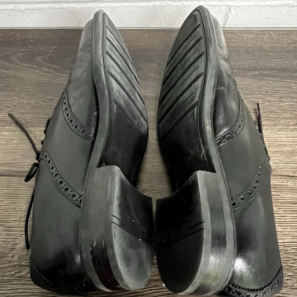 Cole Haan‎ Mens Buckland Saddle Oxfords Dress Shoes Black Almond Toe Lace Up 11M